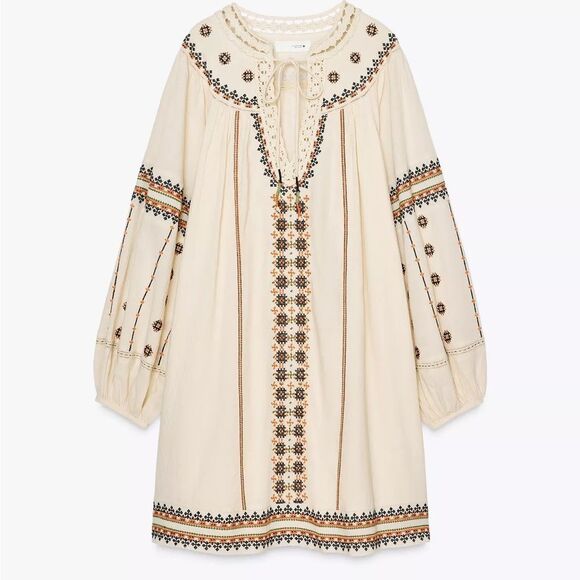 ZARA EMBROIDERED DRESS ZW COLLECTION - Picture 9 of 9